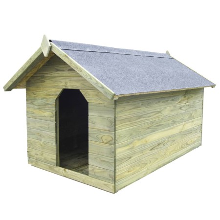Casa de perros de jardín tejado abierto madera pino impregnada de vidaXL, Casetas para perros - Ref: Foro24-45152, Precio: 29...