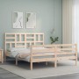 Estructura de cama de matrimonio con cabecero madera maciza de , Camas y somieres - Ref: Foro24-3194901, Precio: 144,96 €, De...
