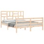 Estructura de cama de matrimonio con cabecero madera maciza de , Camas y somieres - Ref: Foro24-3194901, Precio: 144,96 €, De...
