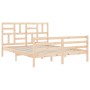 Estructura de cama de matrimonio con cabecero madera maciza de , Camas y somieres - Ref: Foro24-3194901, Precio: 144,96 €, De...