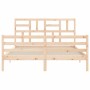 Estructura de cama de matrimonio con cabecero madera maciza de , Camas y somieres - Ref: Foro24-3194901, Precio: 144,96 €, De...