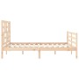 Estructura de cama de matrimonio con cabecero madera maciza de , Camas y somieres - Ref: Foro24-3194901, Precio: 144,96 €, De...