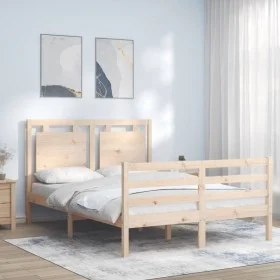 Bettgestell mit Massivholzkopfteil 140x190 cm von , Betten und Lattenroste - Ref: Foro24-3194031, Preis: 133,09 €, Rabatt: %