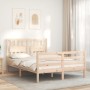 Estructura de cama con cabecero madera maciza 140x190 cm de , Camas y somieres - Ref: Foro24-3194291, Precio: 135,11 €, Descu...