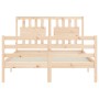 Estructura de cama con cabecero madera maciza 140x190 cm de , Camas y somieres - Ref: Foro24-3194291, Precio: 135,11 €, Descu...