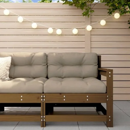 Sofá esquinero de madera maciza de pino marrón miel de , Sofás modulares de exterior - Ref: Foro24-825502, Precio: 55,99 €, D...
