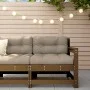 Sofá esquinero de madera maciza de pino marrón miel de , Sofás modulares de exterior - Ref: Foro24-825502, Precio: 55,99 €, D...
