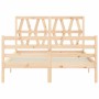Estructura de cama con cabecero madera maciza 140x190 cm de , Camas y somieres - Ref: Foro24-3194356, Precio: 132,86 €, Descu...