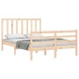 Estructura de cama con cabecero madera maciza 140x190 cm de , Camas y somieres - Ref: Foro24-3193771, Precio: 123,14 €, Descu...