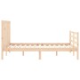 Estructura de cama con cabecero madera maciza 140x190 cm de , Camas y somieres - Ref: Foro24-3193771, Precio: 123,14 €, Descu...