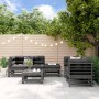 Mesa y taburetes altos jardín 6 pzas madera maciza de pino gris de , Conjuntos de jardín - Ref: Foro24-3186202, Precio: 396,4...