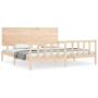 Estructura de cama con cabecero madera maciza 200x200 cm de , Camas y somieres - Ref: Foro24-3193421, Precio: 175,52 €, Descu...
