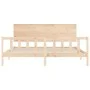 Bed frame with solid wood headboard 200x200 cm by , Beds and slatted bases - Ref: Foro24-3193421, Price: 173,25 €, Discount: %