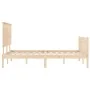 Bed frame with solid wood headboard 200x200 cm by , Beds and slatted bases - Ref: Foro24-3193421, Price: 173,25 €, Discount: %