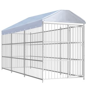 Perrera de exterior con techo 450x150 cm de vidaXL, Casetas y cercados para perros - Ref: Foro24-144623, Precio: 901,14 €, De...