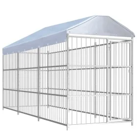 Perrera de exterior con techo 450x150 cm de vidaXL, Casetas y cercados para perros - Ref: Foro24-144623, Precio: 883,81 €, De...