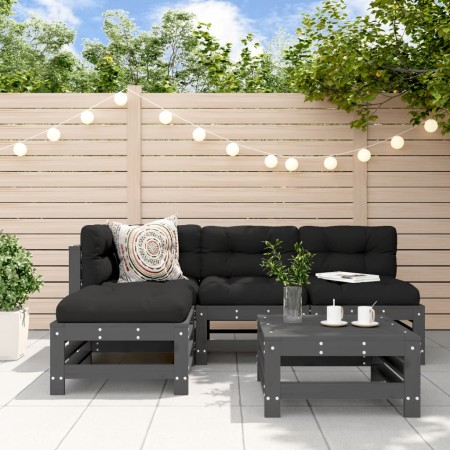 Juego de sofás de jardín 5 piezas madera maciza de pino gris de , Conjuntos de jardín - Ref: Foro24-3186559, Precio: 317,42 €...