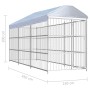 Perrera de exterior con techo 450x150 cm de vidaXL, Casetas y cercados para perros - Ref: Foro24-144623, Precio: 901,14 €, De...