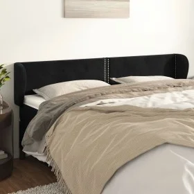 Black velvet headboard 163x23x78/88 cm by , Headboards and footboards - Ref: Foro24-3117060, Price: 63,46 €, Discount: %