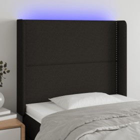 Cabecero con LED de tela negro 83x16x118/128 cm de , Cabeceros y pies de cama - Ref: Foro24-3123884, Precio: 68,33 €, Descuen...