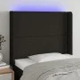 Black fabric headboard with LED 83x16x118/128 cm by , Headboards and footboards - Ref: Foro24-3123884, Price: 69,70 €, Discou...