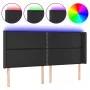 Headboard with LED black synthetic leather 203x16x118/128 cm by , Headboards and footboards - Ref: Foro24-3124016, Price: 113...