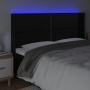 Cabecero con LED cuero sintético negro 203x16x118/128 cm de , Cabeceros y pies de cama - Ref: Foro24-3124016, Precio: 115,16 ...