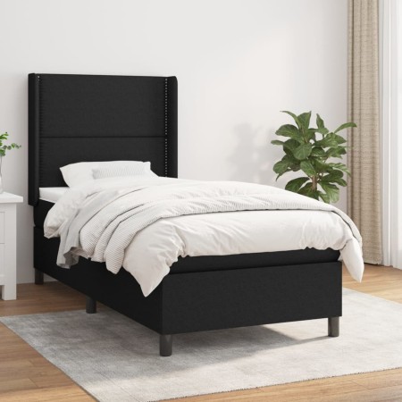 Cama box spring con colchón tela negro 80x200 cm de , Camas y somieres - Ref: Foro24-3131307, Precio: 305,65 €, Descuento: %