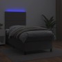 Cama box spring colchón y LED cuero sintético gris 100x200 cm de , Camas y somieres - Ref: Foro24-3135871, Precio: 358,14 €, ...