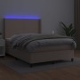 Cama box spring colchón LED cuero sintético capuchino 140x190cm de , Camas y somieres - Ref: Foro24-3139264, Precio: 506,23 €...