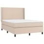 Box spring bed LED mattress synthetic leather cappuccino 140x190cm by , Beds and slatted bases - Ref: Foro24-3139264, Price: ...