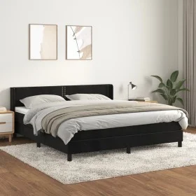 Boxspringbett mit schwarzer Samtmatratze 160x200 cm von , Betten und Lattenroste - Ref: Foro24-3130909, Preis: 491,04 €, Raba...