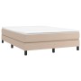 Cama box spring con colchón cuero sintético capuchino 140x190cm de , Camas y somieres - Ref: Foro24-3144260, Precio: 371,18 €...
