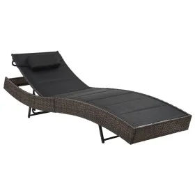 Braune Liege aus synthetischem Rattan und Textilene von vidaXL, Liegen - Ref: Foro24-44895, Preis: 123,02 €, Rabatt: %
