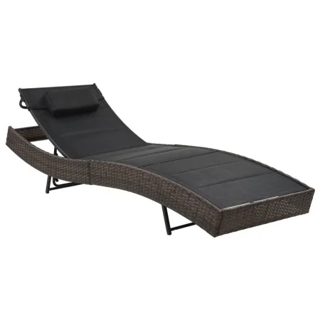 Braune Liege aus synthetischem Rattan und Textilene von vidaXL, Liegen - Ref: Foro24-44895, Preis: 123,02 €, Rabatt: %