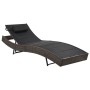 Tumbona de ratán sintético y textileno marrón de vidaXL, Tumbonas - Ref: Foro24-44895, Precio: 124,82 €, Descuento: %