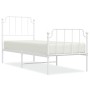 Estructura cama metal con cabecero y pie cama blanca 80x200 cm de , Camas y somieres - Ref: Foro24-373945, Precio: 66,65 €, D...