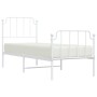 Estructura cama metal con cabecero y pie cama blanca 80x200 cm de , Camas y somieres - Ref: Foro24-373945, Precio: 66,65 €, D...