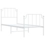 Estructura cama metal con cabecero y pie cama blanca 80x200 cm de , Camas y somieres - Ref: Foro24-373945, Precio: 66,65 €, D...