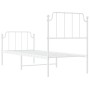 Estructura cama metal con cabecero y pie cama blanca 80x200 cm de , Camas y somieres - Ref: Foro24-373945, Precio: 66,65 €, D...