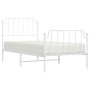 Estructura cama metal con cabecero y pie cama blanca 90x200 cm de , Camas y somieres - Ref: Foro24-373947, Precio: 76,65 €, D...