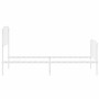 Estructura cama metal con cabecero y pie cama blanca 90x200 cm de , Camas y somieres - Ref: Foro24-373947, Precio: 76,65 €, D...