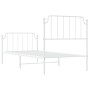 Estructura cama metal con cabecero y pie cama blanca 90x200 cm de , Camas y somieres - Ref: Foro24-373947, Precio: 76,65 €, D...