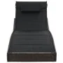 Brown Synthetic Rattan and Textilene Lounger by vidaXL, Loungers - Ref: Foro24-44895, Price: 123,02 €, Discount: %