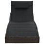 Tumbona de ratán sintético y textileno marrón de vidaXL, Tumbonas - Ref: Foro24-44895, Precio: 124,82 €, Descuento: %