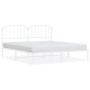 Estructura de cama con cabecero metal blanca 160x200 cm de , Camas y somieres - Ref: Foro24-373939, Precio: 100,53 €, Descuen...