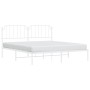 Estructura de cama con cabecero metal blanca 160x200 cm de , Camas y somieres - Ref: Foro24-373939, Precio: 100,53 €, Descuen...