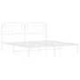 Estructura de cama con cabecero metal blanca 160x200 cm de , Camas y somieres - Ref: Foro24-373939, Precio: 100,53 €, Descuen...