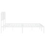 Estructura de cama con cabecero metal blanca 160x200 cm de , Camas y somieres - Ref: Foro24-373939, Precio: 100,53 €, Descuen...