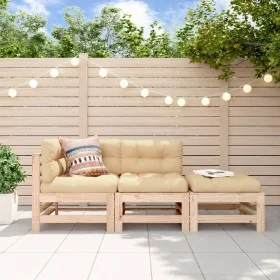 Garden furniture set 3 pieces solid pine wood by , Modular outdoor sofas - Ref: Foro24-825646, Price: 157,97 €, Discount: %